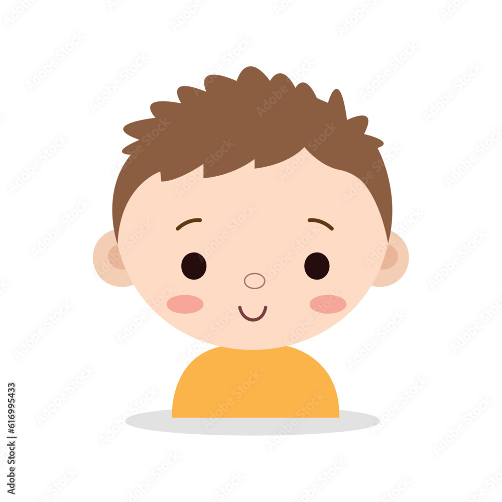adorable baby face with chubby cheeks and yellow t-shirt isolated on white background using vector illustration art adorable baby face with chubby cheeks and yellow t-shirt isolated on white background using vector illustration art