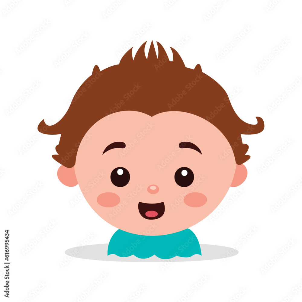 cute boy illustration happy face logo on white background using vector illustration art cute boy illustration happy face logo on white background using vector illustration art