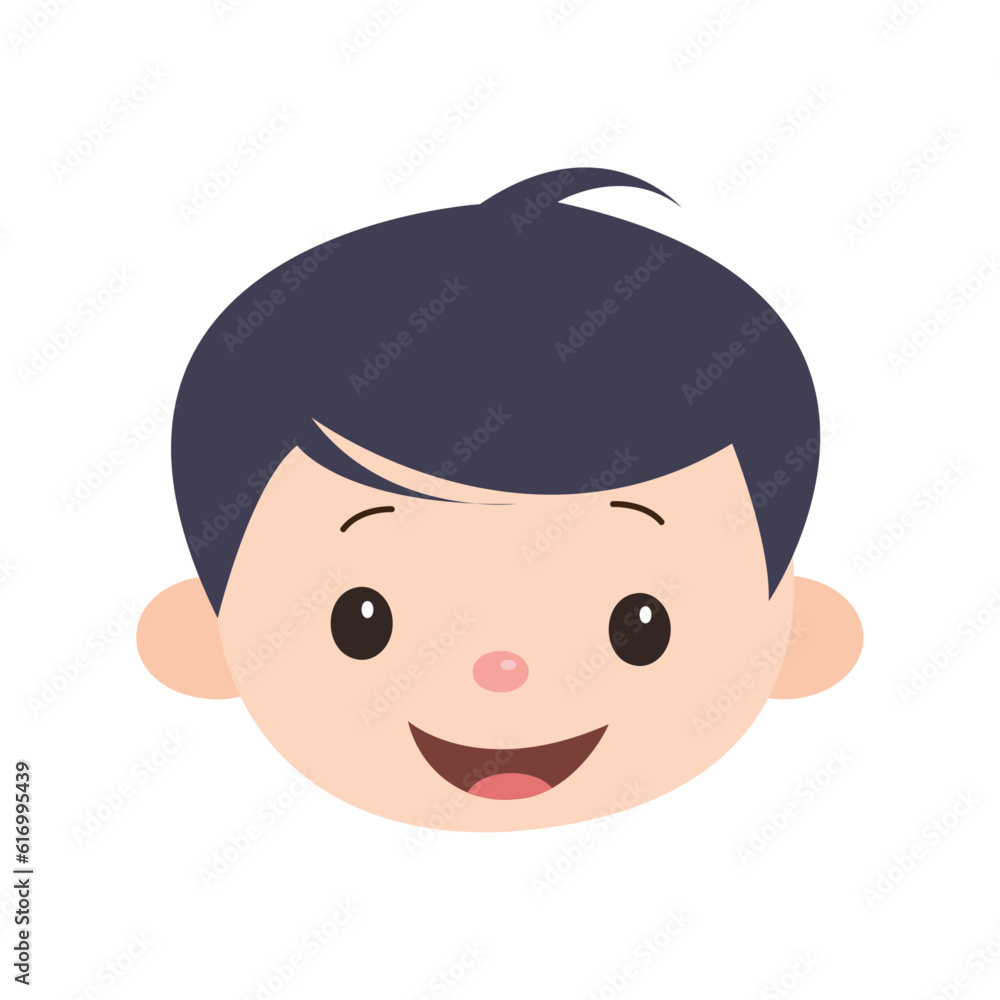 Cute Smiles of Innocence vector baby small baby face isolated on white background using vector illustration art