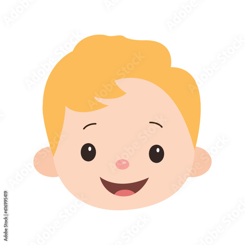 baby child face with yellow hairs isolated on white background using vector illustration art