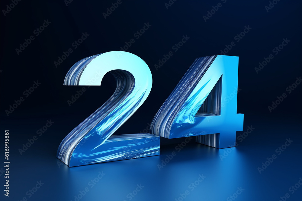 New year 2024 greetings design 3d numbers created with generative ai New year 2024 greetings design 3d numbers created with generative ai