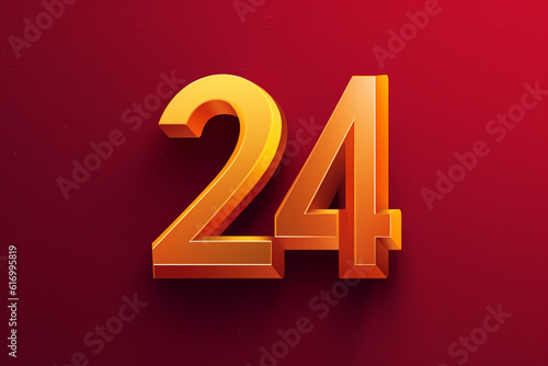 New year 2024 greetings design 3d numbers created with generative ai