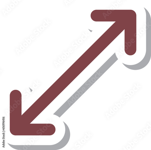 ステッカー風ミニミニアイコン　矢印斜め上