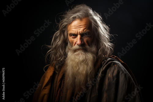 Portrait of Moses, depicting his wisdom and leadership, characters from the Bible Generative AI photo