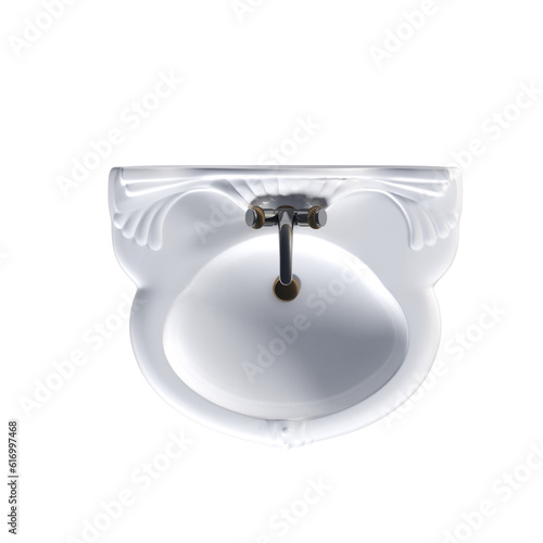 Washbasin isolated on transparent background, sink, 3D illustration, cg render