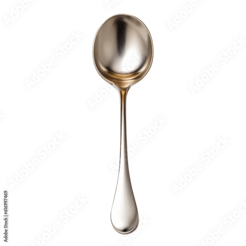 Metal, silver spoon isolated on transparent background  photo