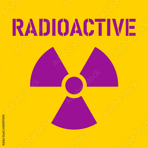 Safety Sign Radioactive On White background