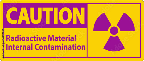 Caution Radiation Sign Radioactive Material Internal Contamination
