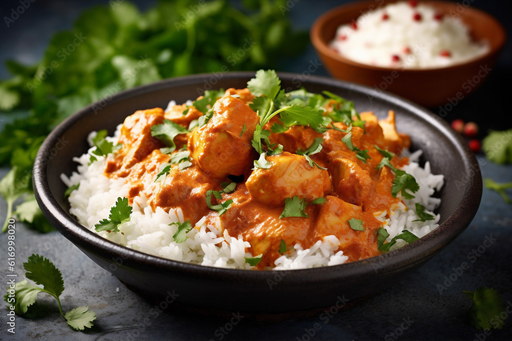 pepper background asian traditional masala rice sauce hot indian dark chicken. Generative AI. pepper background asian traditional masala rice sauce hot indian dark chicken. Generative AI.