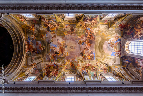 Decorated ceiling of Chiesa di Sant'Ignazio di Loyola (Church of St. Ignatius of Loyola at Campus Martius), Rome, Italy photo