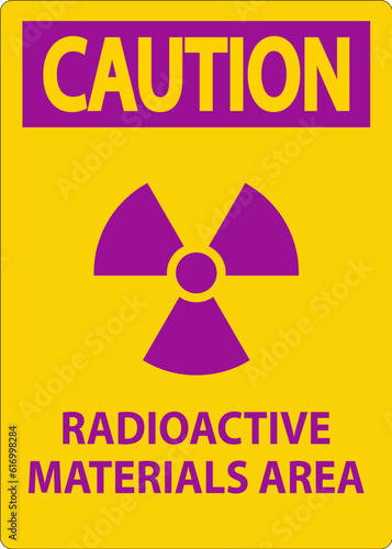 Caution Sign Radioactive Materials Area