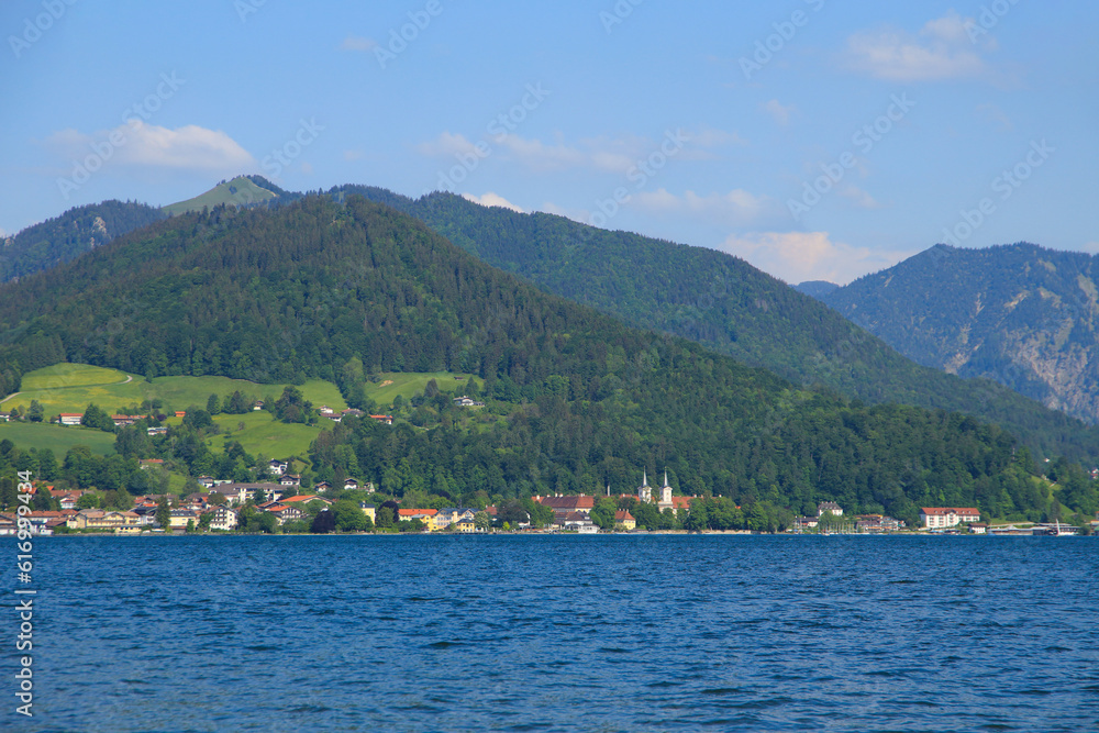 Beautiful view at the Tegernsee from Bad Wiessee to destination Tegernsee - Germany