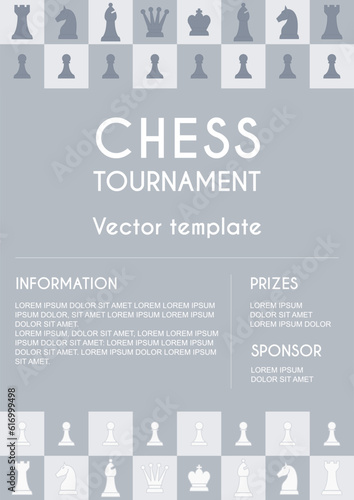 Chess tournament poster template design