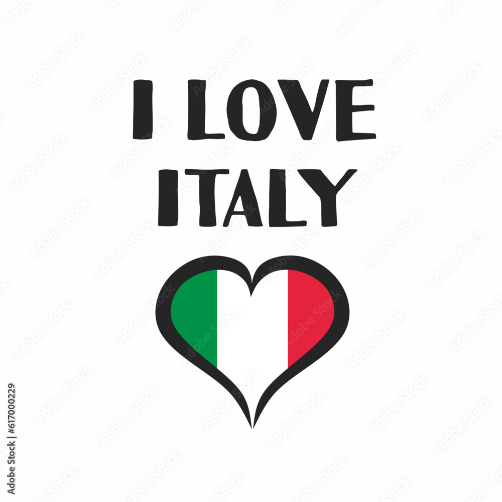 i love italy - t-shirt design, print, sticker, vector i love italy - t-shirt design, print, sticker, vector