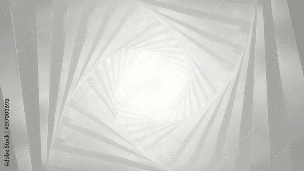 Obraz premium Abstract white futuristic geometric tunnel architecture, 3d rendering.