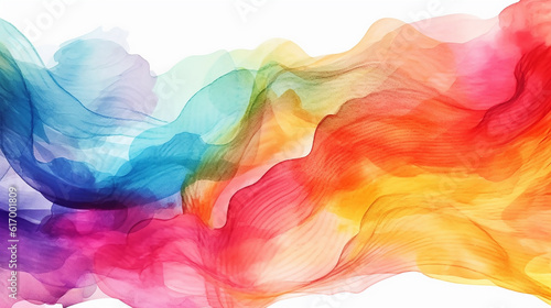 Abstrato colorido arco-íris cores pincelada aquarela ilustração fundo banner panorama papel de arte - Creative Aquarelle pintado, isolado no branco, tela para design, desenho à mão