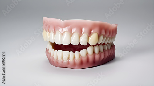 Human jaw and tooth on white background created with Generative AI