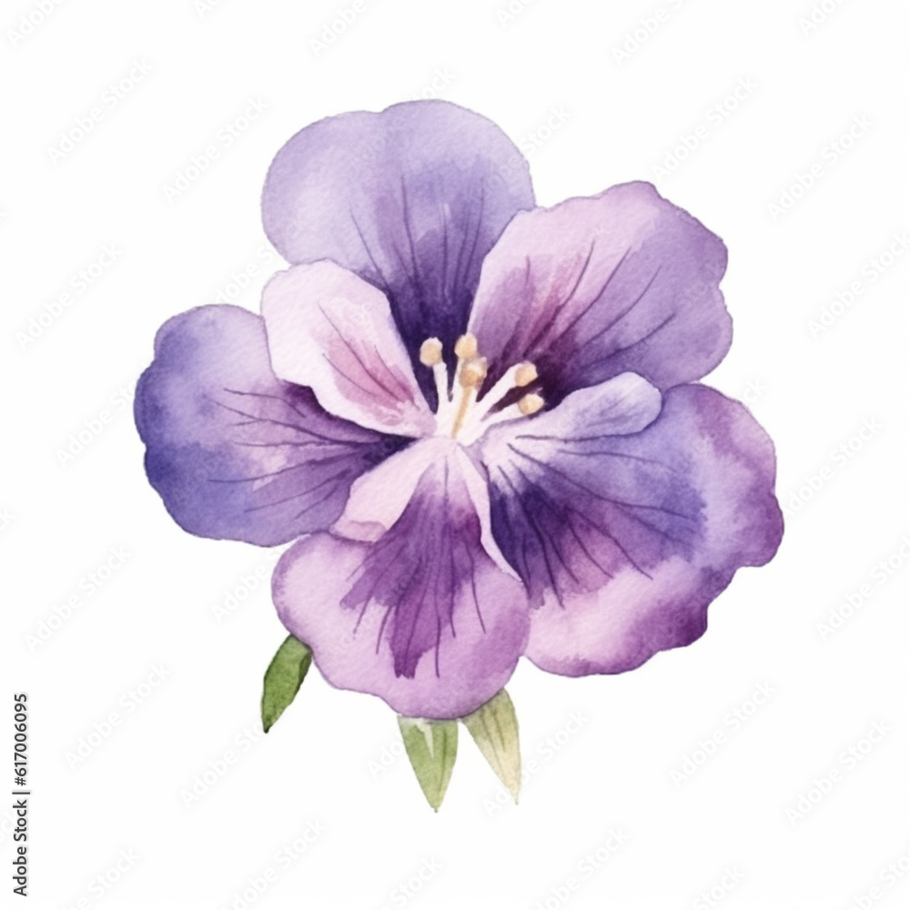 Obraz premium Captivating watercolor illustration featuring the grace of a violet