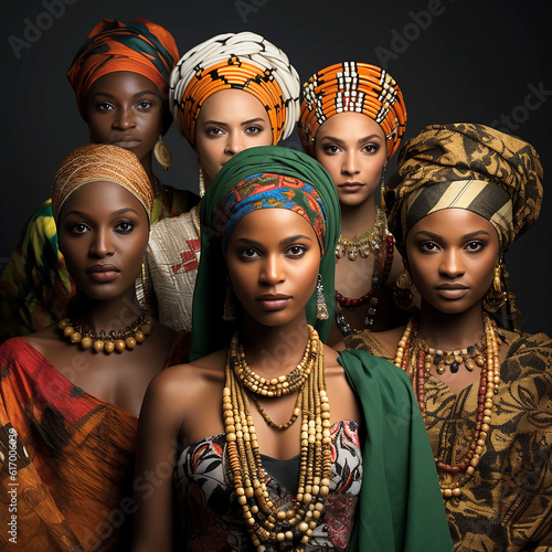 Fashion as Cultural Expression, Diverse Female Individuals Showcasing Regional Beauty and Stylish Traditions. 