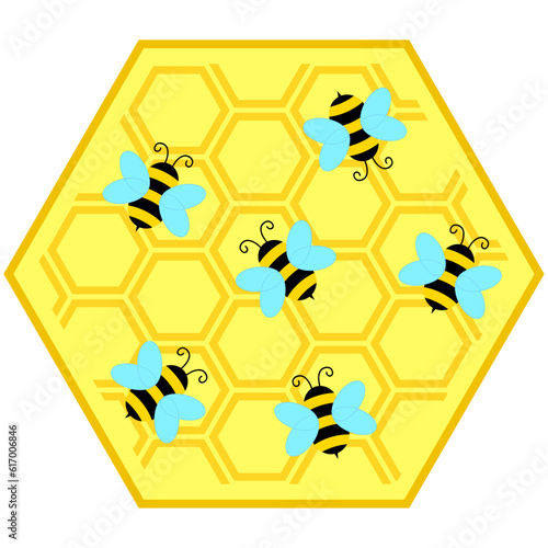 Bees deposit honey