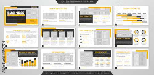presentation template with modern concept and minimalist layout use for annual report company profile and corporate proposal