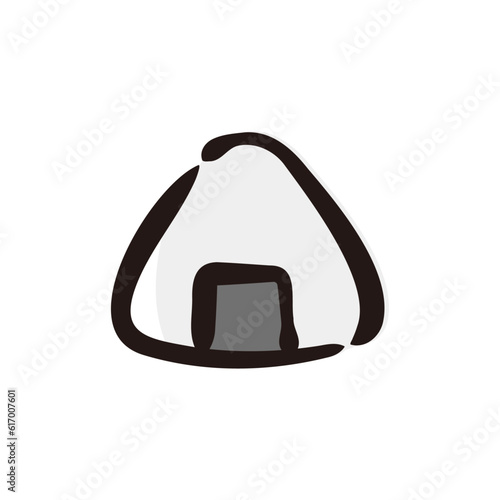 Onigiri - Japanese food icon/illustration (Hand-drawn line, colored version)