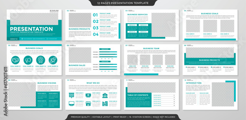 presentation template with modern concept and minimalist layout use for annual report company profile and corporate proposal