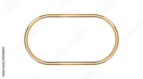 Arabic golden arch isolated. 3D render islam architecture shape for muslim holidays. Design decoration elements, frame,window, portal, border. Realistic vector illustration.