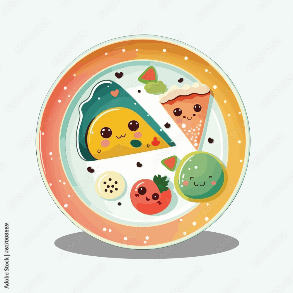 vector cute plate cartoon style vector cute plate cartoon style