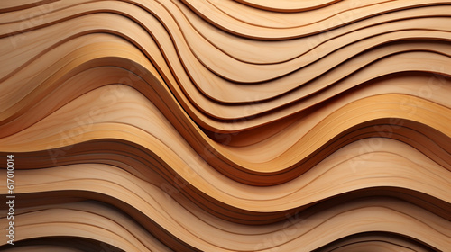 3d Wooden pattern Panel With Wooden Background. Generative AI