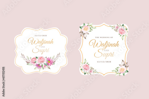 beautiful floral label in soft style