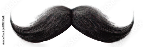 Fotografie, Obraz Black moustache isolated on white background - Generative AI