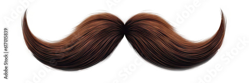 Brown moustache isolated on white background - Generative AI photo