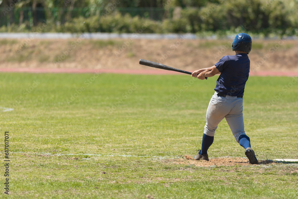 Baseball competition - the batter hit the ball