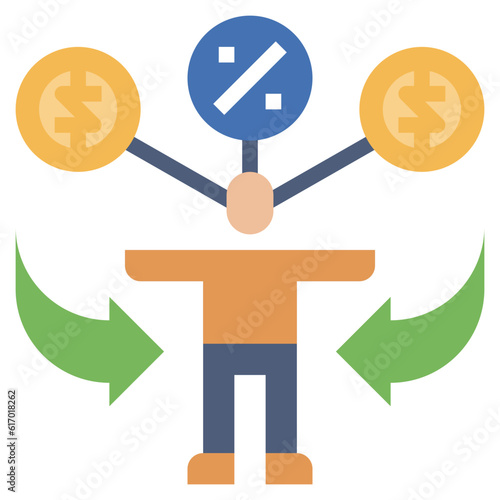 DIVIDEND line icon,linear,outline,graphic,illustration
