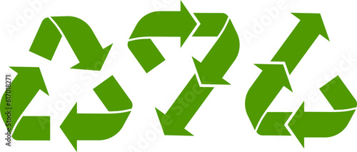 Green Recycle, Downcycle, Upcycle icons.