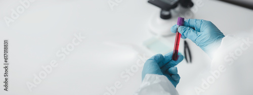 Canvas Print Laboratory is used for scientific research to examine and research blood obtained by sampling of patients from hospitals, lab assistants collecting blood samples from patients