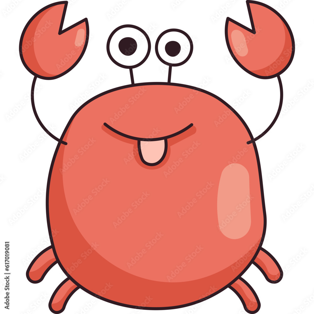Fototapeta premium Crab Cute Character