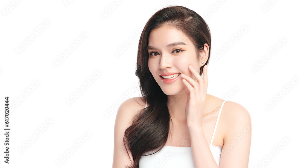 Beautiful young asian woman with clean fresh skin on white background, Face care, Facial treatment, Cosmetology, beauty and spa, Asian women portrait. Beautiful young asian woman with clean fresh skin on white background, Face care, Facial treatment, Cosmetology, beauty and spa, Asian women portrait.