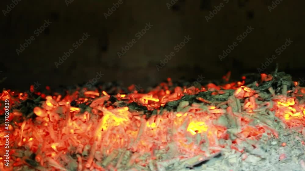 embers in a clay oven for the baking bread embers in a clay oven for the baking bread