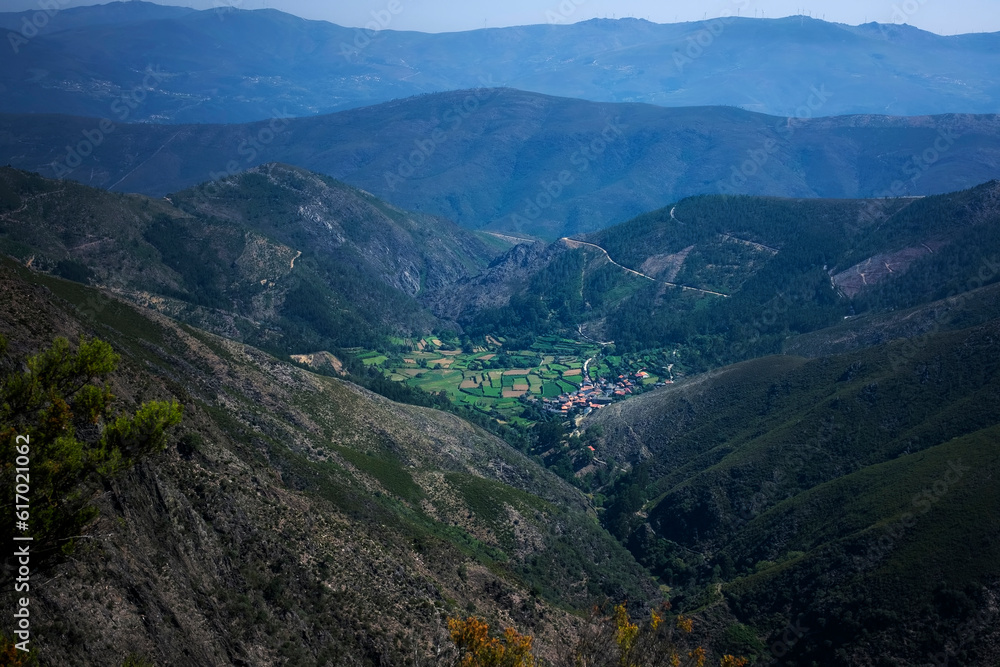 Top view of a village in the mountains of northern Portugal Top view of a village in the mountains of northern Portugal