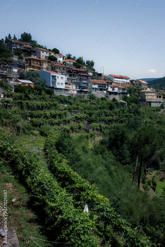 Obraz premium View of residential houses in the mountains of northern Portugal