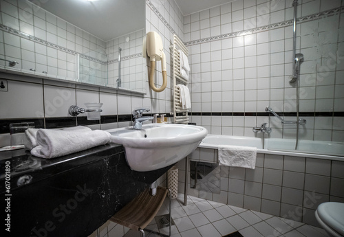 bathroom in a luxury villa prepared for the arrival of guests  Croatia