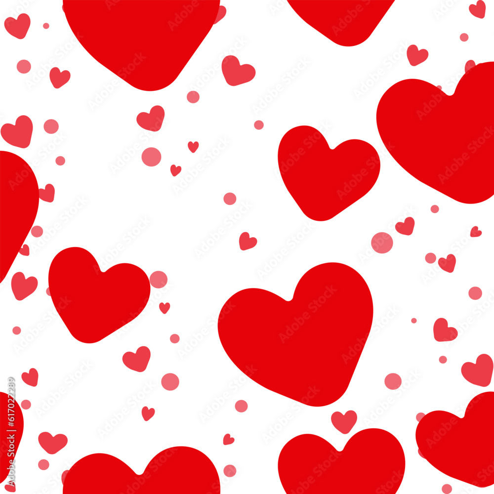 Valentine day background with hearts. Seamless pattern, illustration art.
