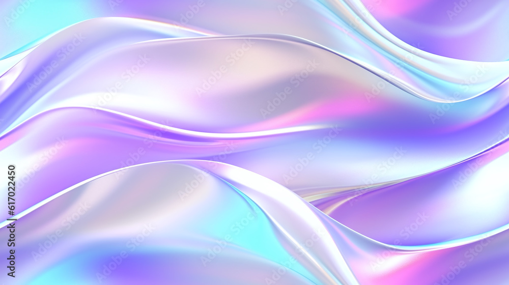 Iridescent silk background texture. Holographic abstract clothes with colorful iridescent waves. Vibrant organza, shiffon fabric. Ai generated illustration Iridescent silk background texture. Holographic abstract clothes with colorful iridescent waves. Vibrant organza, shiffon fabric. Ai generated illustration