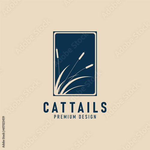 cattails vintage logo graphic template vector illustration design