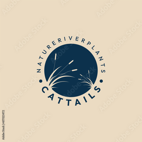cattails vintage logo graphic template vector illustration design