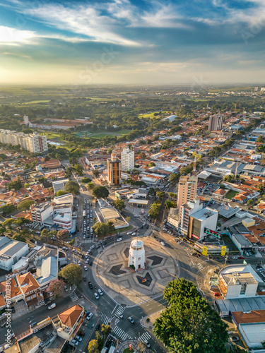 ampinas, Sao Paulo, Brazil. June 23, 2023. Aerial image of the Torre do Castelo monument. Iconic water castle with observatory and 360-degree views, plus a small historical museum.