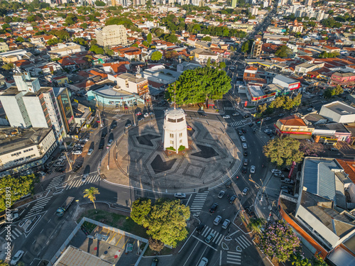 ampinas, Sao Paulo, Brazil. June 23, 2023. Aerial image of the Torre do Castelo monument. Iconic water castle with observatory and 360-degree views, plus a small historical museum.