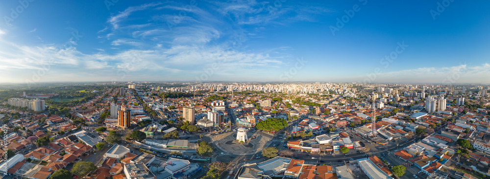 ampinas, Sao Paulo, Brazil. June 23, 2023. Aerial image of the Torre do Castelo monument. Iconic water castle with observatory and 360-degree views, plus a small historical museum.